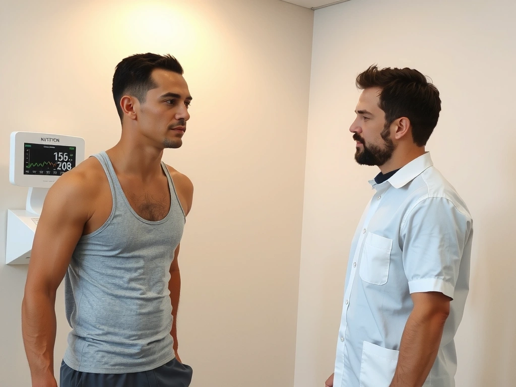 Kobieta poddaje się analizie składu ciała na profesjonalnym urządzeniu BIA